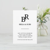 Elegantes minimalistisches Monogramm 'Save The Dat Save The Date (Stehend Vorderseite)