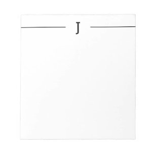 Elegantes Minimalistisches Monogramm Schwarz-weiß  Notizblock