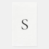 Elegantes Minimalistisches Monogramm Schwarz/Weiß Serviette (Vorderseite)