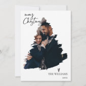 Elegantes Minimalistisches Multi-Foto Frohe Weihna (Vorderseite)