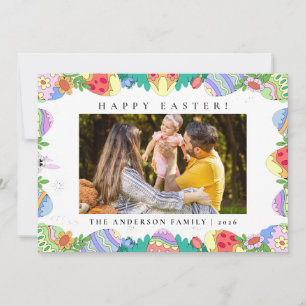 Elegantes minimalistisches Muster Frohe Ostern 1 F Feiertagskarte