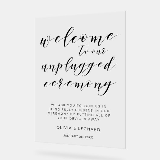 Elegantes minimalistisches, nicht gestecktes feier acrylschild (Winkel)