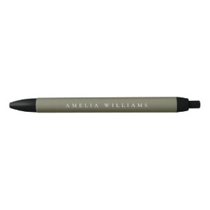 Elegantes minimalistisches Oliven Grün Monogramm Kugelschreiber