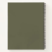 Elegantes minimalistisches Oliven Grün Monogramm Notizblock (Rückseite)