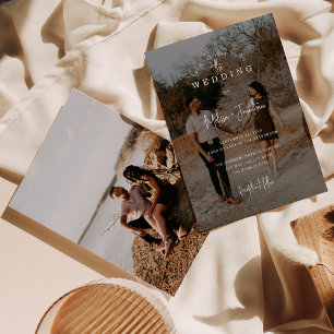 Elegantes Minimalistisches Overlay 2 Foto Script H Einladung