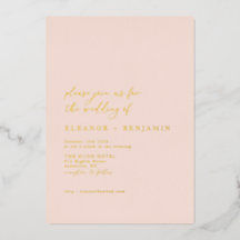 Elegantes Minimalistisches Pachy Blush Pink Weddin
