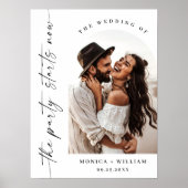 Elegantes Minimalistisches Party beginnt jetzt Hoc Poster (Vorne)