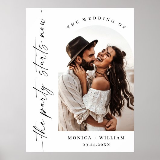 Elegantes Minimalistisches Party beginnt jetzt Hoc Poster (Vorne)