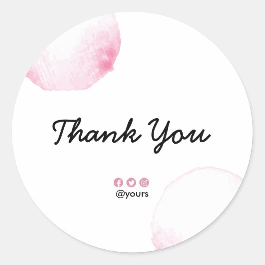 Elegantes Minimalistisches Pastell Rosa Pinselstri Runder Aufkleber (Vorderseite)