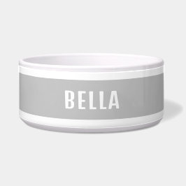 Elegantes Minimalistisches Personalisiertes Graues Napf