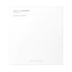 Elegantes, minimalistisches, professionelles Anwal Notizblock