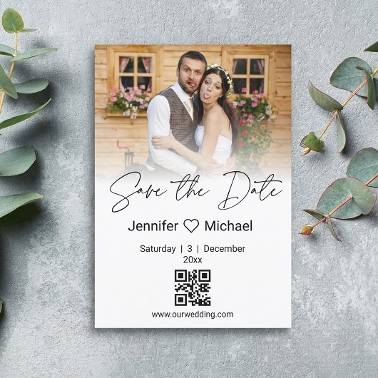 elegantes, minimalistisches QR-Foto Save The Date