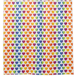 Elegantes Minimalistisches Rainbow Heart Design Duschvorhang