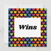 Elegantes Minimalistisches Rainbow Heart Design Einladung (Rückseite)