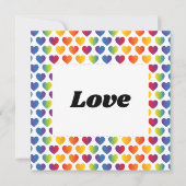 Elegantes Minimalistisches Rainbow Heart Design Einladung (Vorderseite)