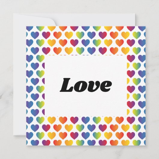 Elegantes Minimalistisches Rainbow Heart Design Einladung (Vorderseite)