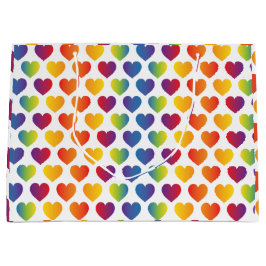 Elegantes Minimalistisches Rainbow Heart Design Gr Große Geschenktüte