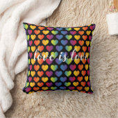 Elegantes Minimalistisches Rainbow Heart Design Kissen (Decke)