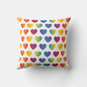 Elegantes Minimalistisches Rainbow Heart Design Kissen (Rückseite)