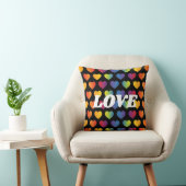 Elegantes Minimalistisches Rainbow Heart Design Kissen (Stuhl )