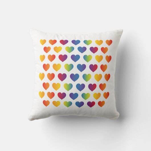 Elegantes Minimalistisches Rainbow Heart Design Kissen (Rückseite)