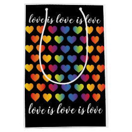 Elegantes Minimalistisches Rainbow Heart Design Mittlere Geschenktüte