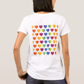 Elegantes Minimalistisches Rainbow Heart Design T-Shirt (Rückseite)