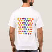 Elegantes Minimalistisches Rainbow Heart Design T-Shirt (Rückseite)