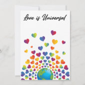 Elegantes Minimalistisches Rainbow Herzdesign Ankündigung (Rückseite)