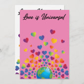 Elegantes Minimalistisches Rainbow Herzdesign Ankündigung (Vorne/Hinten)