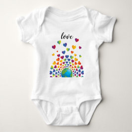 Elegantes Minimalistisches Rainbow Herzdesign Baby Strampler