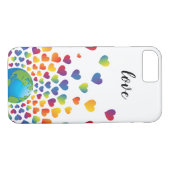 Elegantes Minimalistisches Rainbow Herzdesign Case-Mate iPhone Hülle (Rückseite (Horizontal))