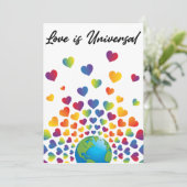 Elegantes Minimalistisches Rainbow Herzdesign Einladung (Stehend Vorderseite)