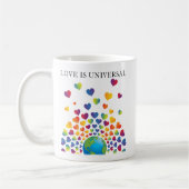 Elegantes Minimalistisches Rainbow Herzdesign Kaffeetasse (Links)