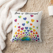Elegantes Minimalistisches Rainbow Herzdesign Kissen (Decke)