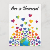 Elegantes Minimalistisches Rainbow Herzdesign Postkarte (Vorderseite)