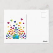 Elegantes Minimalistisches Rainbow Herzdesign Postkarte (Rückseite)