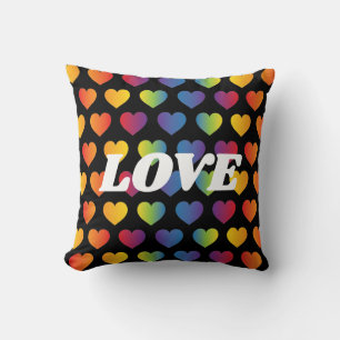 Elegantes minimalistisches Regenbogen-Herz-Design Kissen