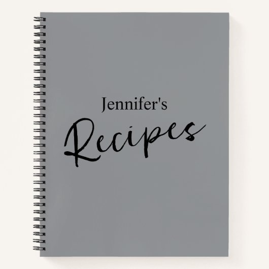 Elegantes Minimalistisches Rezept Notizblock (Vorderseite)