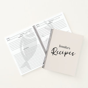 Elegantes Minimalistisches Rezept Notizblock