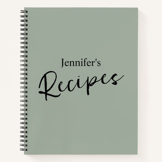 Elegantes Minimalistisches Rezept Notizblock (Vorderseite)