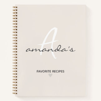 Elegantes Minimalistisches Rezept Notizblock