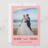 Elegantes Minimalistisches Rosa Foto Hochzeit Einladung (Rückseite)