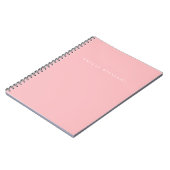 Elegantes minimalistisches rosa Monogramm Notizblock (Linke Seite)