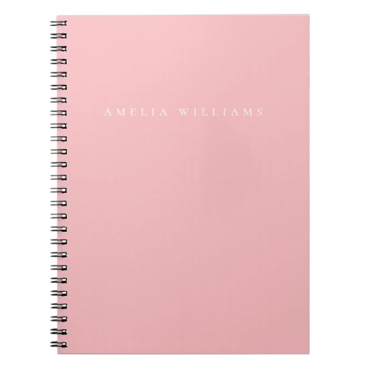 Elegantes minimalistisches rosa Monogramm Notizblock (Vorderseite)