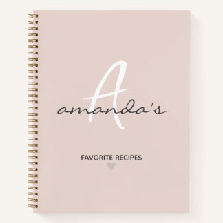Elegantes Minimalistisches Rosa Rezept Notizblock