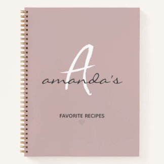 Elegantes Minimalistisches rosafarbenes Rezept Notizblock