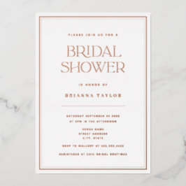 Elegantes Minimalistisches Rose Brautparty Folieneinladung