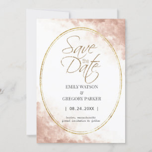 Elegantes, minimalistisches Rose-Gold Save the Dat Date