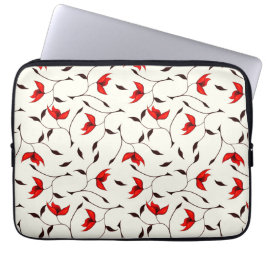 Elegantes Minimalistisches Rotes Weiß Laptopschutzhülle